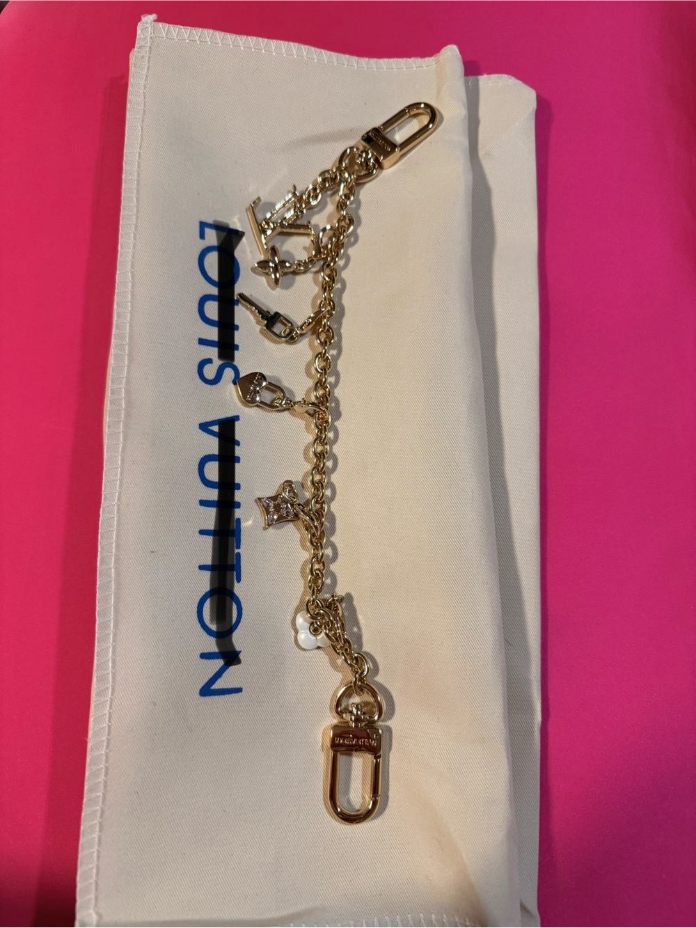 Louis Vuitton Gold bag chain with removable Charms - Gold